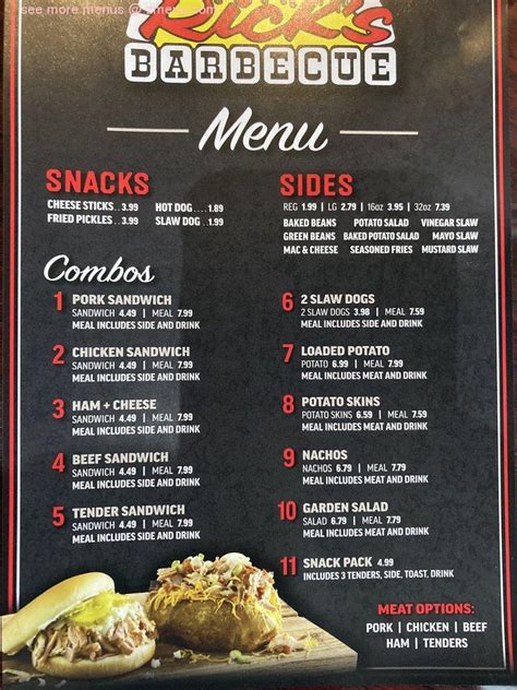 rick & mortt|rick's bbq menu and prices.
